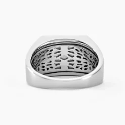 Histoire d'Or Chevalière Argent Blanc Christoffer Email Discount