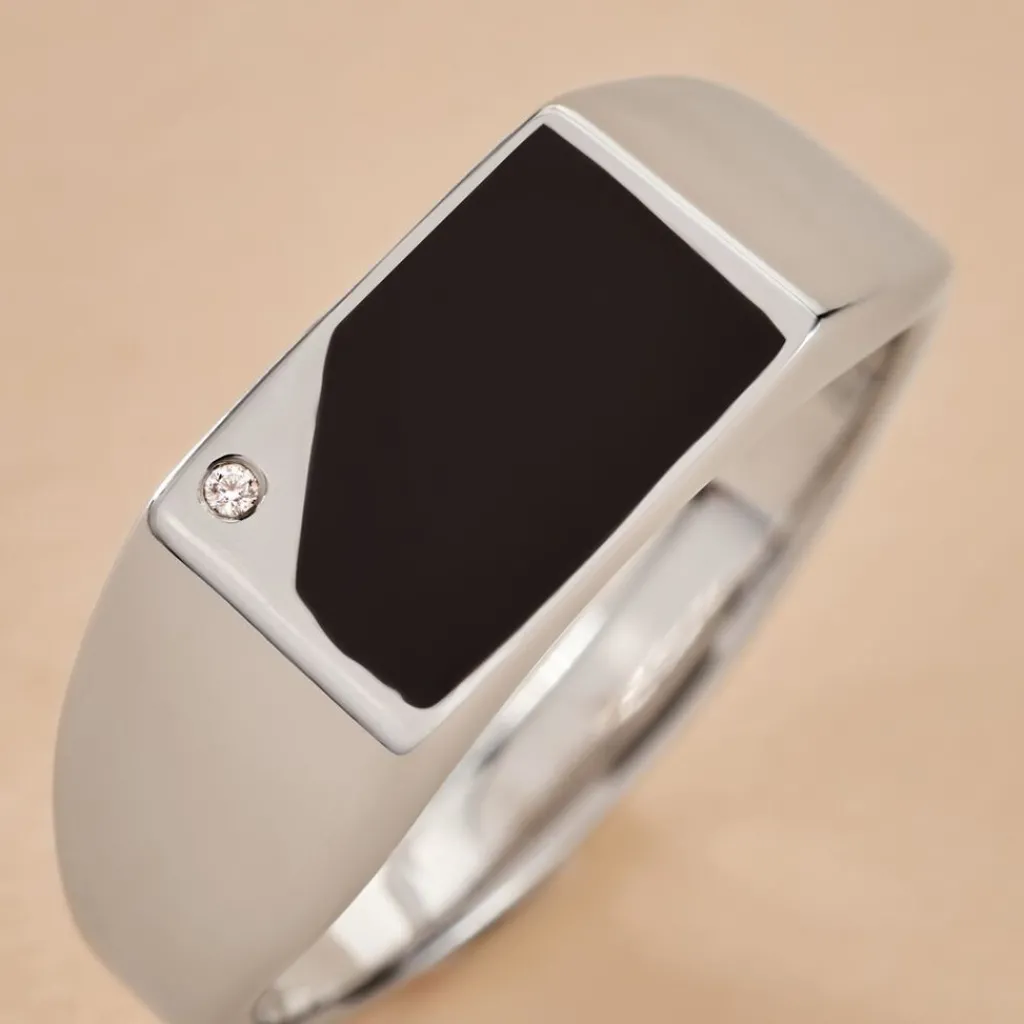 Histoire d'Or Chevalière Argent Blanc Python Email Et Oxyde De Zirconium Best