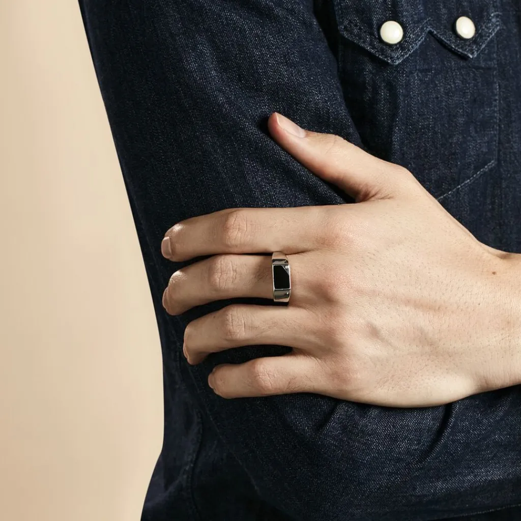 Histoire d'Or Chevalière Argent Blanc Python Email Et Oxyde De Zirconium Best