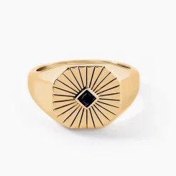 Histoire d'Or Chevalière Arlo Plaque Or Jaune Spinelle Best