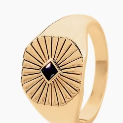 Histoire d'Or Chevalière Arlo Plaque Or Jaune Spinelle Best