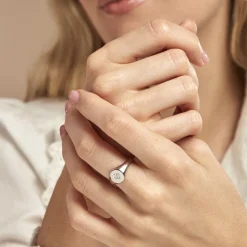 Histoire d'Or Chevalière Audie Argent Blanc Oxyde De Zirconium Best