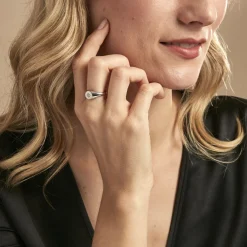 Histoire d'Or Chevalière Chesley Argent Blanc Oxyde De Zirconium Hot