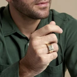 Histoire d'Or Chevalière Chus Or Jaune Discount