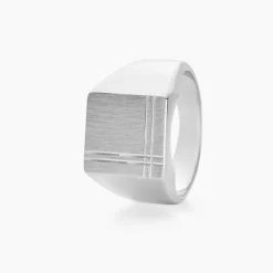 Histoire d'Or Chevalière Cillian Argent Blanc Hot