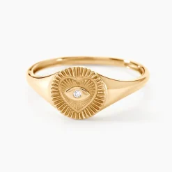 Histoire d'Or Chevalière Damianus Or Jaune Diamant