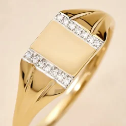 Histoire d'Or Chevalière Earl Or Jaune Diamant Hot