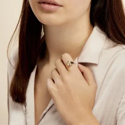 Histoire d'Or Chevalière Gerrard Ovale Diamantee Soleil Or Jaune Online