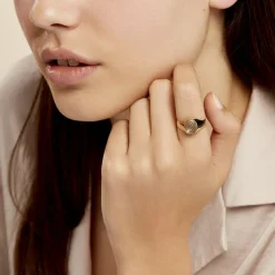 Histoire d'Or Chevalière Gerrard Ovale Diamantee Soleil Or Jaune Online