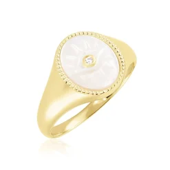 Histoire d'Or Chevalière Goddess Argent Doré Nacre Oxyde De Zirconium argent doré nacre blanc Online