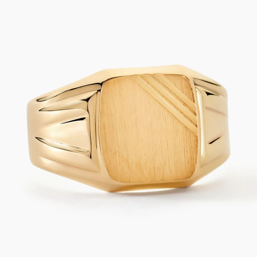 Histoire d'Or Chevalière Goliath Carree Diamantee Or Jaune Hot