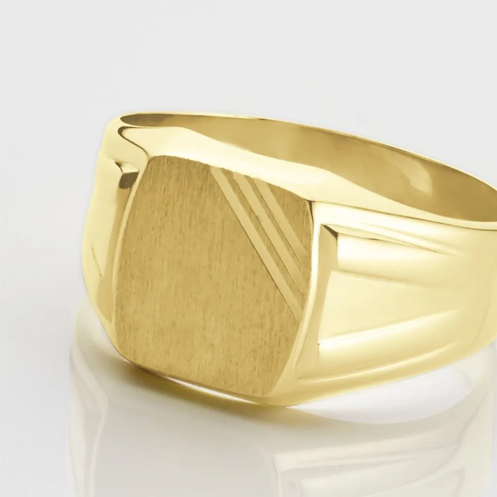 Histoire d'Or Chevalière Goliath Carree Diamantee Or Jaune Hot