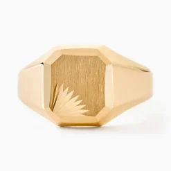 Histoire d'Or Chevalière Gregg Carree Diamantee Soleil Or Jaune Clearance