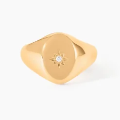 Histoire d'Or Chevalière Gwennen Plaqué Or Oxyde De Zirconium Online