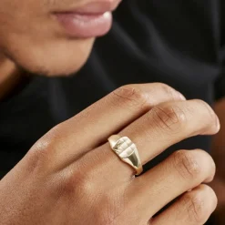 Histoire d'Or Chevalière Henry Plaque Or Jaune plaqué or jaune Outlet