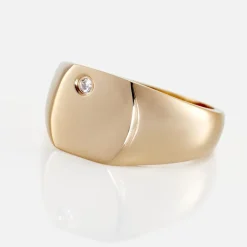 Histoire d'Or Chevalière Hide Plaqué Or Oxyde De Zirconium