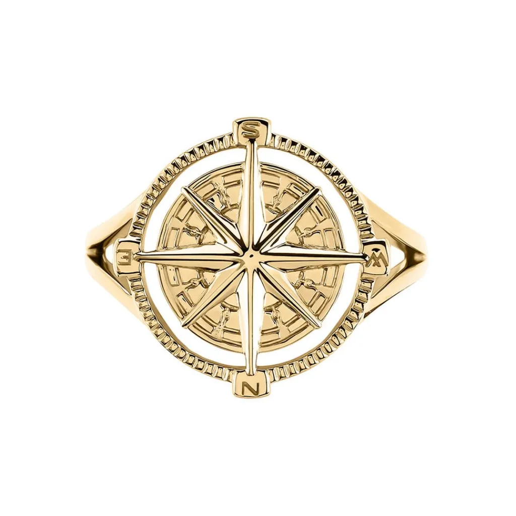 Histoire d'Or Chevalière Jet Plaqué Or Jaune