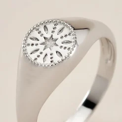 Histoire d'Or Chevalière Jima Argent Blanc New