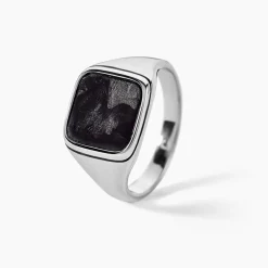 JOURDAN Chevalière Jeremiah Acier Argenté