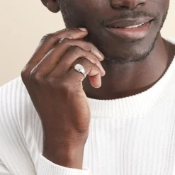 Histoire d'Or Chevalière Kaden Argent Blanc Oxyde De Zirconium Noir Online