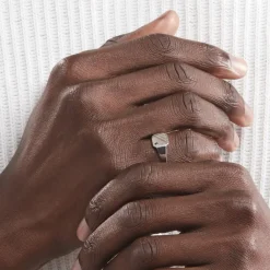 Histoire d'Or Chevalière Kaden Argent Blanc Oxyde De Zirconium Noir Online