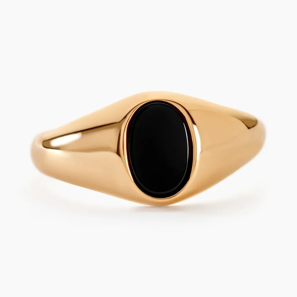 Histoire d'Or Chevalière Kauai Plaqué Or Jaune Pierre De Synthese Best