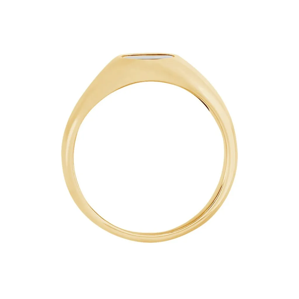 Histoire d'Or Chevalière Kauai Plaqué Or Jaune Pierre De Synthese Best