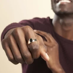 Histoire d'Or Chevalière Kauai Plaqué Or Jaune Pierre De Synthese Best