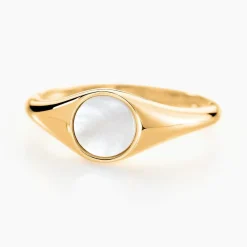 Histoire d'Or Chevalière Kent Or Jaune Nacre New