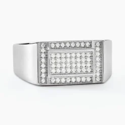 Histoire d'Or Chevalière Owena Argent Blanc Oxyde De Zirconium Best