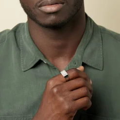 Histoire d'Or Chevalière Owena Argent Blanc Oxyde De Zirconium Best