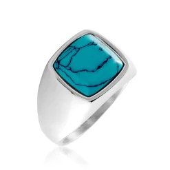 PHEBUS HIM Chevalière Acier Blanc Pierre D'imitation Online