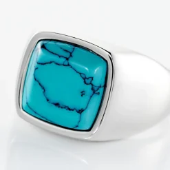 PHEBUS HIM Chevalière Acier Blanc Pierre D'imitation Online