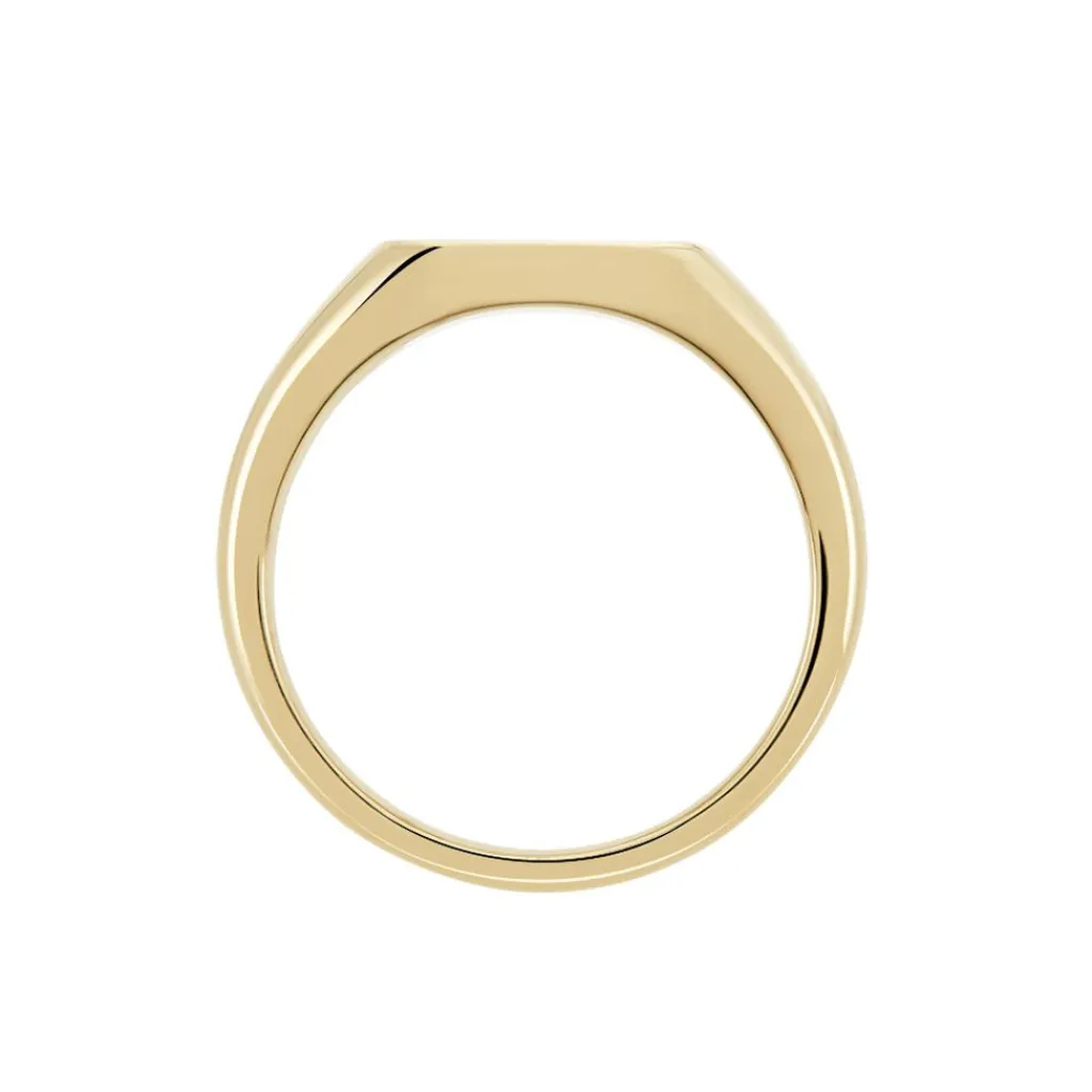 Histoire d'Or Chevalière Plaqué Or Jaune Steven Email Noir Discount