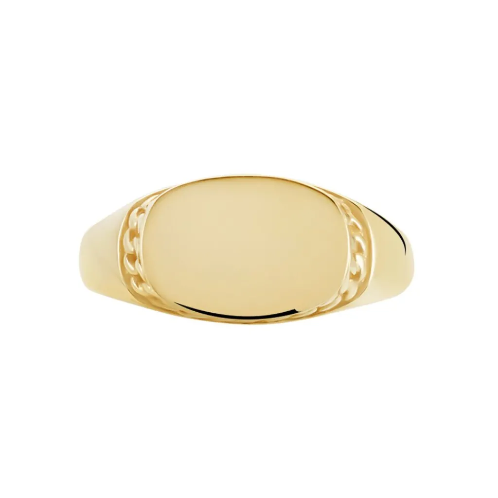 Histoire d'Or Chevalière Plaqué Or Jaune Nail Discount