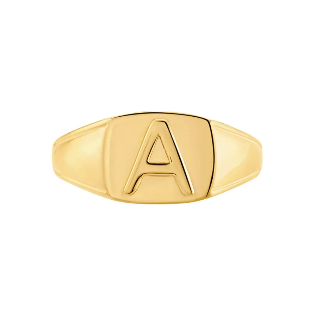 Histoire d'Or Chevalière Plaqué Or Jaune Luciano Hot