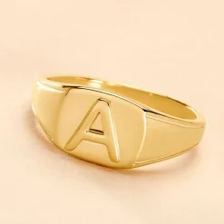 Histoire d'Or Chevalière Plaqué Or Jaune Luciano Hot