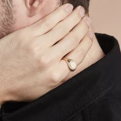 Histoire d'Or Chevalière Plaqué Or Jaune Louie Outlet