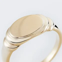 Histoire d'Or Chevalière Plaqué Or Jaune Eliseo New