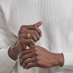 Histoire d'Or Chevalière Plaqué Or Jaune Asa Oxydes De Zirconium Clearance