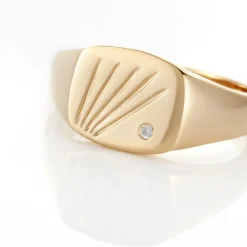 Histoire d'Or Chevalière Plaqué Or Khepri Oxyde De Zirconium Best