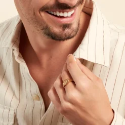 Histoire d'Or Chevalière Plaqué Or Khepri Oxyde De Zirconium Best