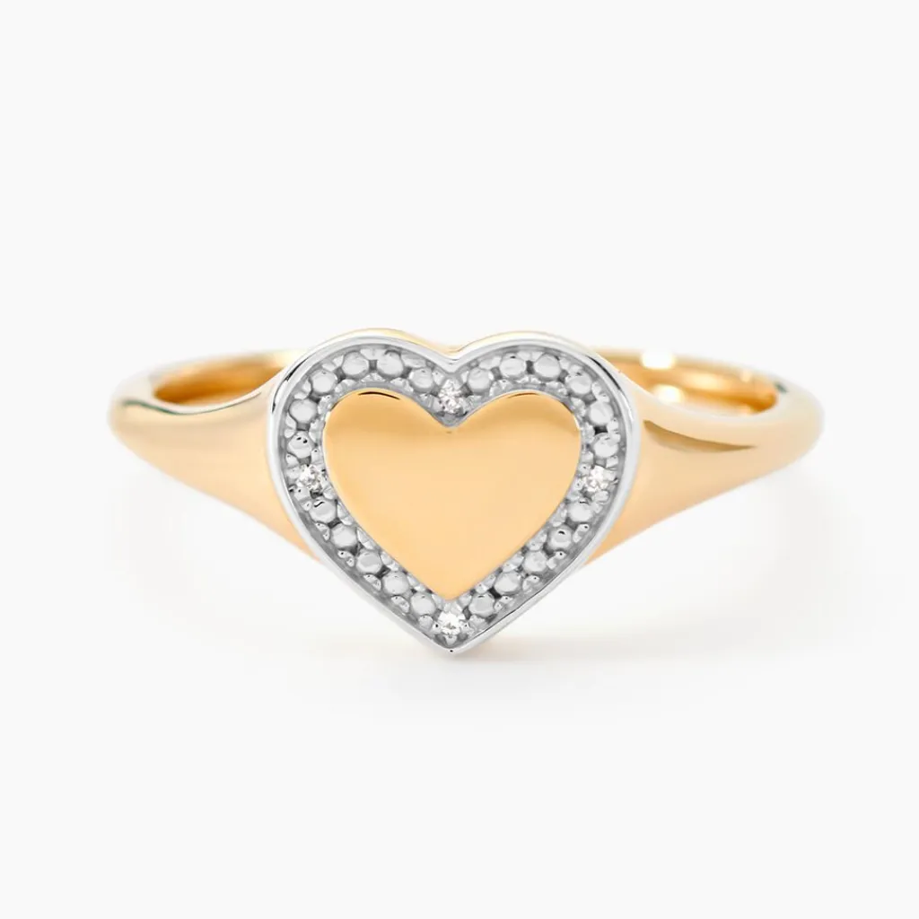 Histoire d'Or Chevalière Promesse Pour L'eternite Or Jaune Diamant Best