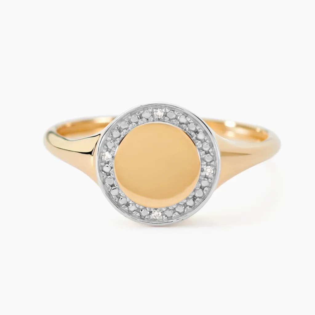 Histoire d'Or Chevalière Promesse Pour L'eternite Or Jaune Diamant