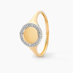 Histoire d'Or Chevalière Promesse Pour L'eternite Or Jaune Diamant