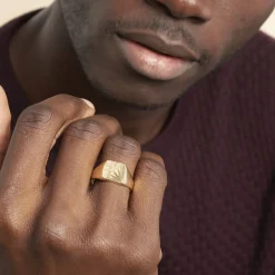 Histoire d'Or Chevalière Rafael Plaqué Or Jaune