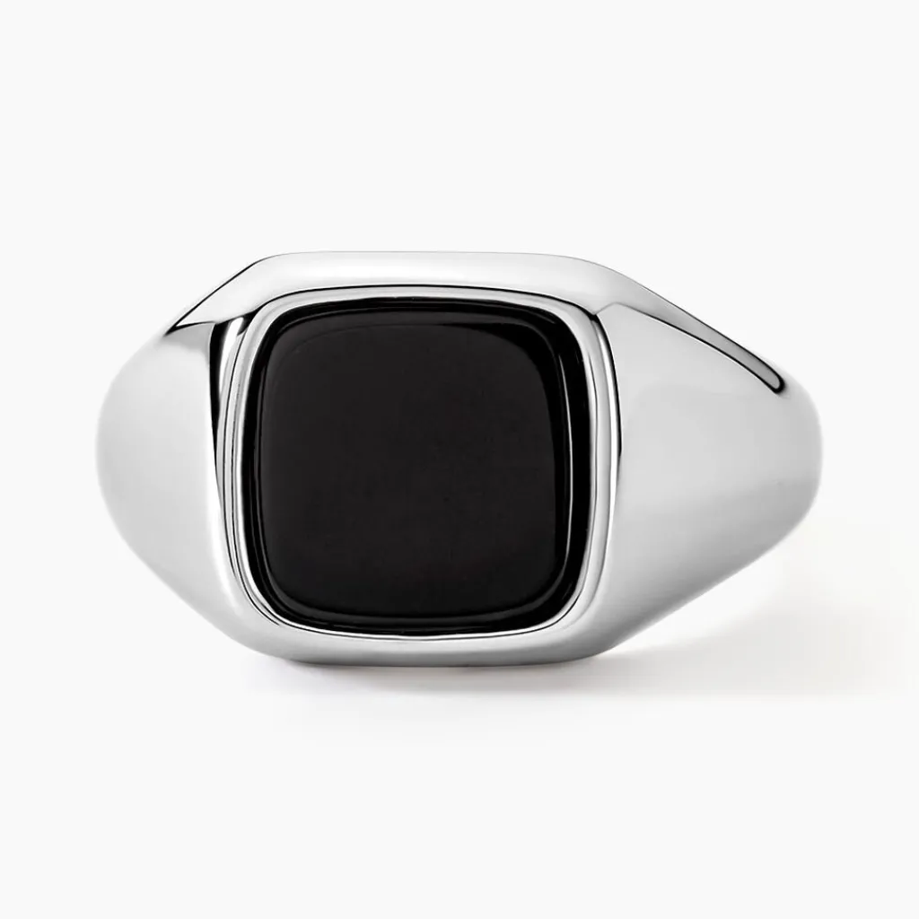 Histoire d'Or Chevalière Renelia Argent Blanc Blanc Onyx New