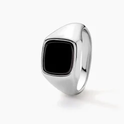 Histoire d'Or Chevalière Renelia Argent Blanc Blanc Onyx New