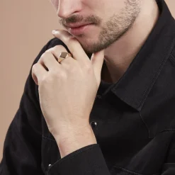 Histoire d'Or Chevalière Sebastiano Plaqué Or Jaune Best