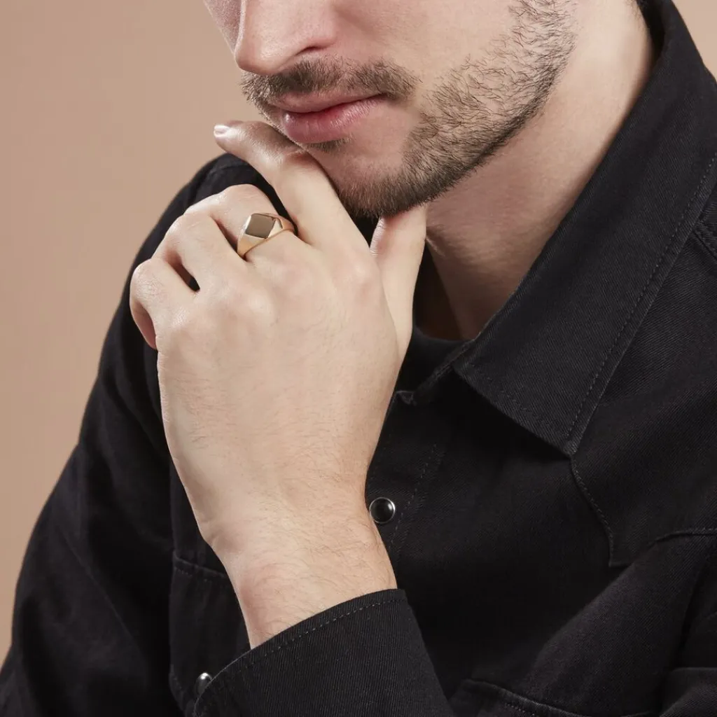 Histoire d'Or Chevalière Sebastiano Plaqué Or Jaune Best